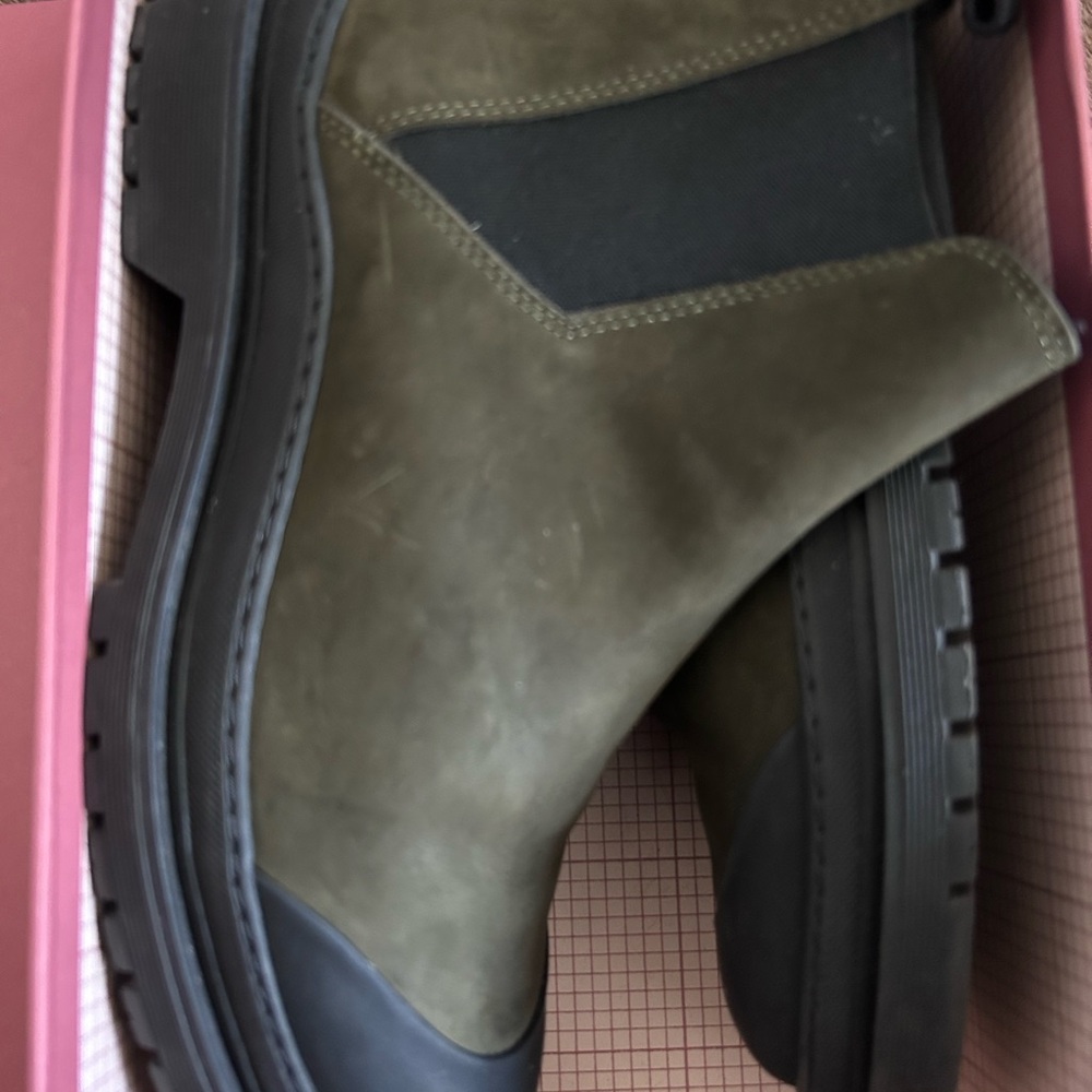 WANT Les Essentiels Green and Black Wellington Chelsea Boots (men’s)